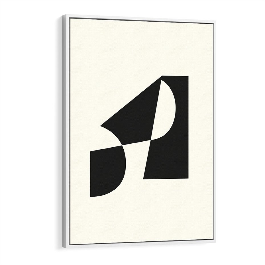 Obraz w ramie 70x100 - Rozświetlony Cień - abstrakcyjna sztuka, geometria - rama biała