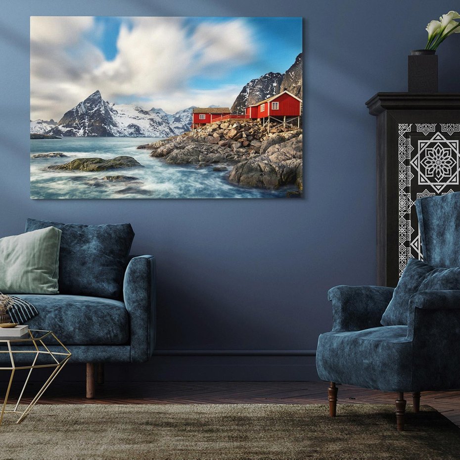 Obraz na płótnie 100x70 - Norweskie jezioro wśród gór - norwegia, jezioro