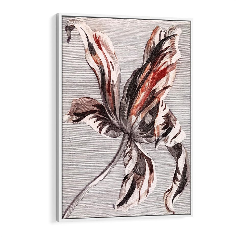 Obraz w ramie 80x120 - Graficzna Elegancja - nowoczesna sztuka, grafika - rama biała