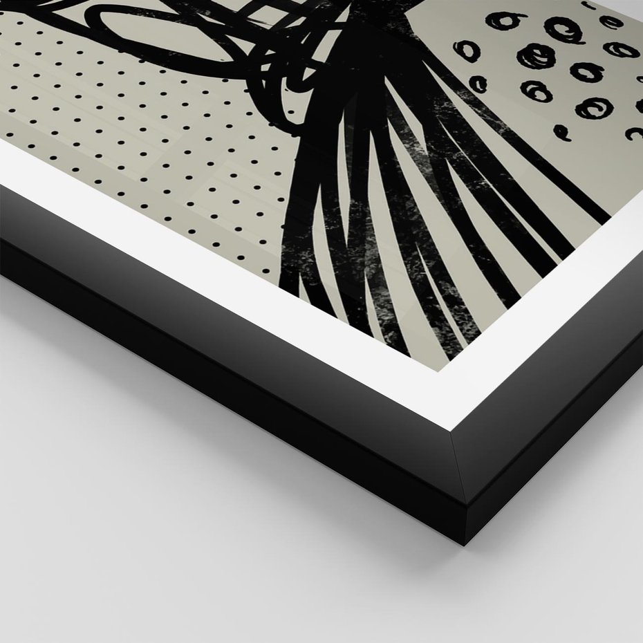 Plakat w ramie 40x50 - Złudne Kontemplacje - abstrakcyjna mroczna kompozycja, nieregularne - rama czarna