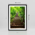 Plakat w ramie 50x70 - Lasowa ścieżka pełna tajemnic - ścieżka, schody - rama czarna