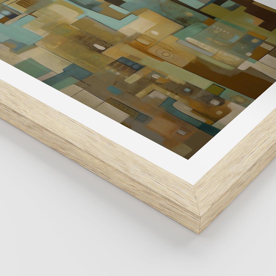 Plakat w ramie 30x40 - Kolorowe Wyobrażenia - abstrakcyjny obraz, mnogość kolorów - rama drewno