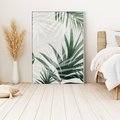 Obraz w ramie 70x100 - Tropikalne Akwarele - tropikalne liście, akwarela - rama biała