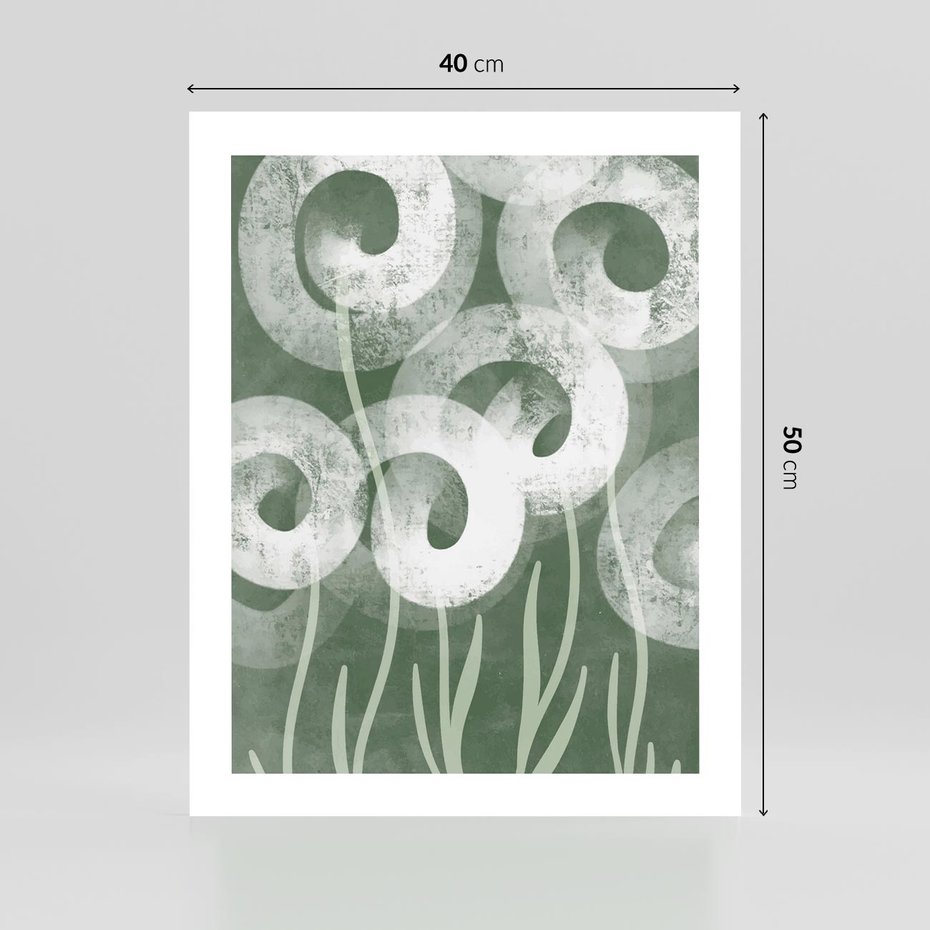 Plakat bez ramy 40x50 - Spokojne Plamy Natury - zielony plakat, roślinne motywy