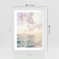 Plakat w ramie 30x40 - Pastelowa Plaża - plaża, pastelowe kolory - rama biała