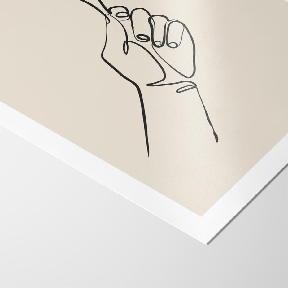 Plakat bez ramy 30x40 - Szkic Kwiatu - kwiat w dłoni, szkic