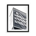 Plakat w ramie 40x50 - Architektura Przyszłości: Czarno-Białe Ujęcie - nowoczesna architektura, czarno białe zdjęcie - rama czarna