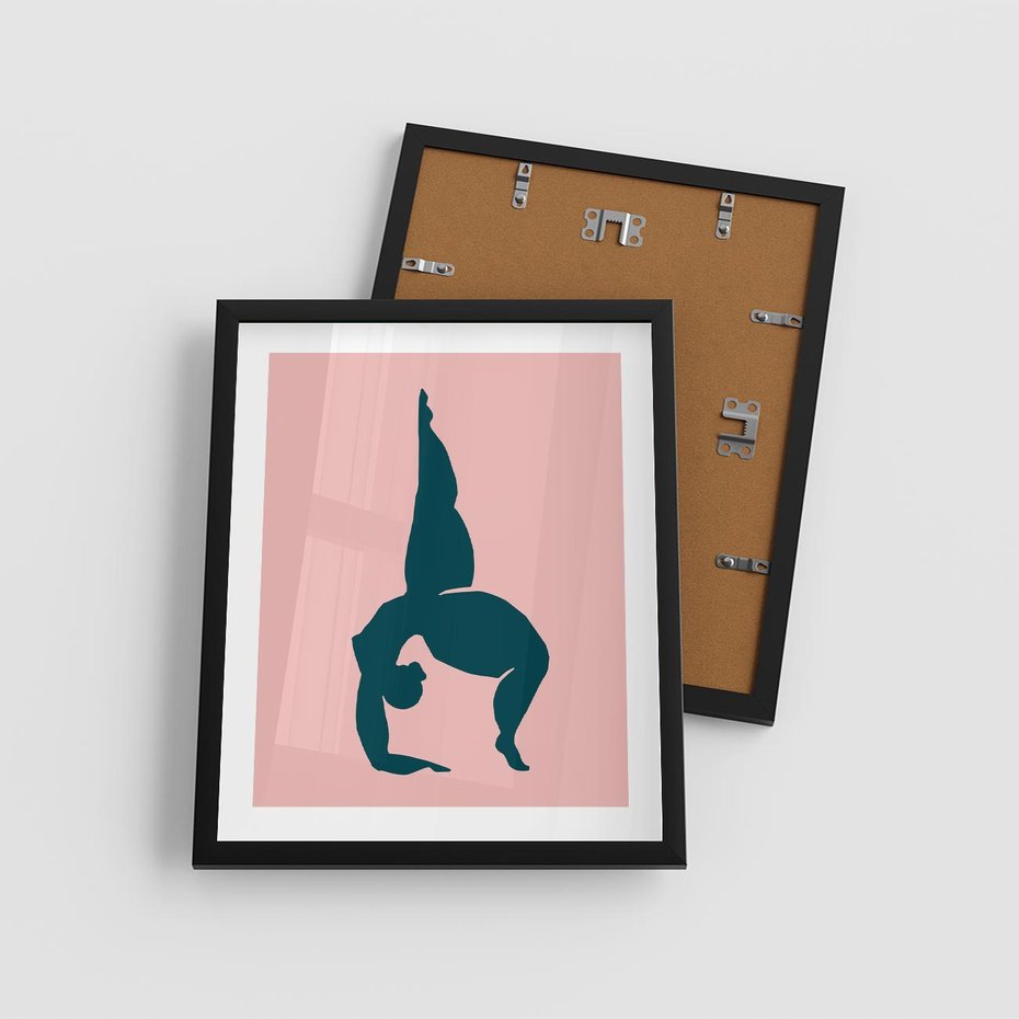 Plakat w ramie 40x50 - Zaklęte Wzory - abstrakcja, kobieca sylwetka - rama czarna