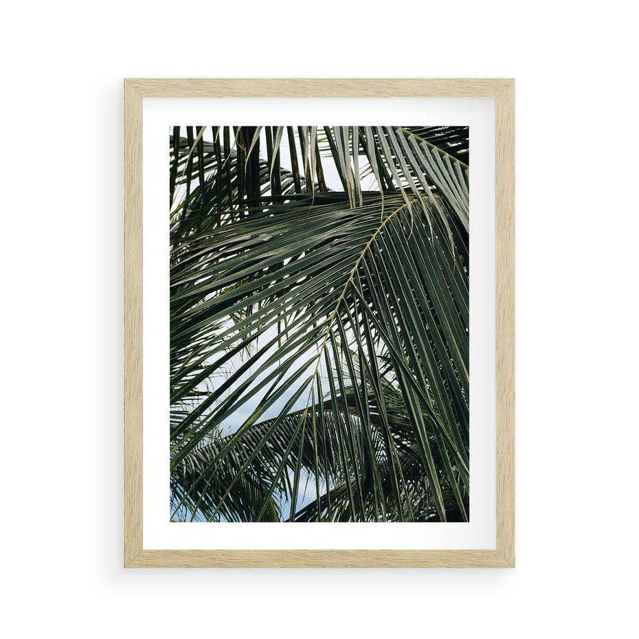 Plakat w ramie 40x50 - Wakacyjna Magia - palmy, tropiki - rama drewno