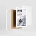 Plakat w ramie 50x70 - Czystość Natury - ośnieżone szczyty górskie, pejzaż - rama biała