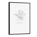 Obraz w ramie 70x100 - Rozkwitające Formy - szkic, minimalizm - rama czarna