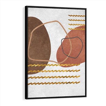 Obraz w ramie 50x70 - Odbicie światła serca - abstrakcyjne rozlane plamy, boho styl - rama czarna