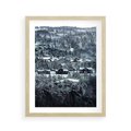 Plakat w ramie 40x50 - Domki w Chmurach - górski zimowy krajobraz, dommki na wzgórzach - rama drewno