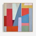 Obraz w ramie 80x80 - Migotliwe Nastroje Kształtów - różne geometryczne formy, olejny obraz - rama drewno