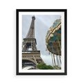 Plakat w ramie 50x70 - Delikatność kolorów - wieża, Eiffla - rama czarna