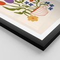 Plakat w ramie 30x40 - Kolorowe Granice - kwiaty w filizance, abstrakcja - rama czarna