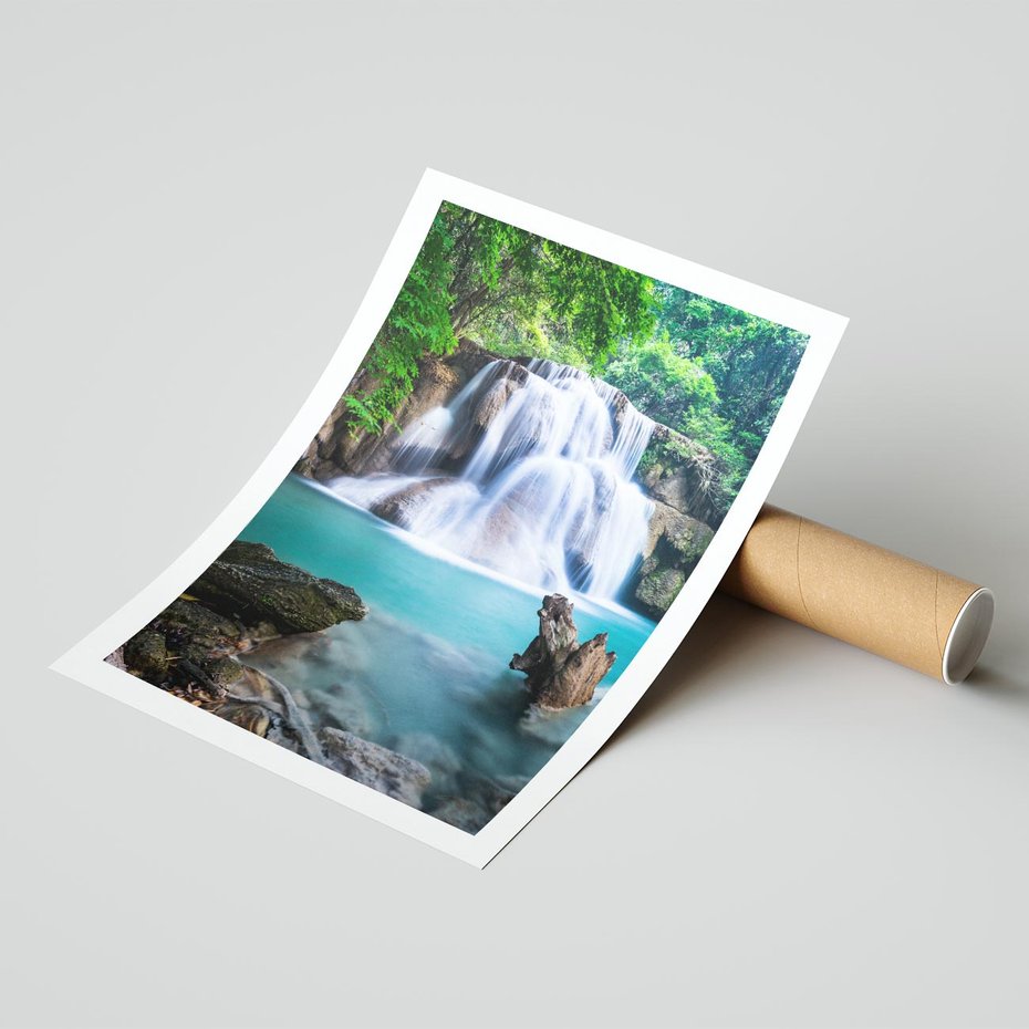 Plakat bez ramy 40x50 - Abstrakcyjna nowoczesność - wodospad, woda