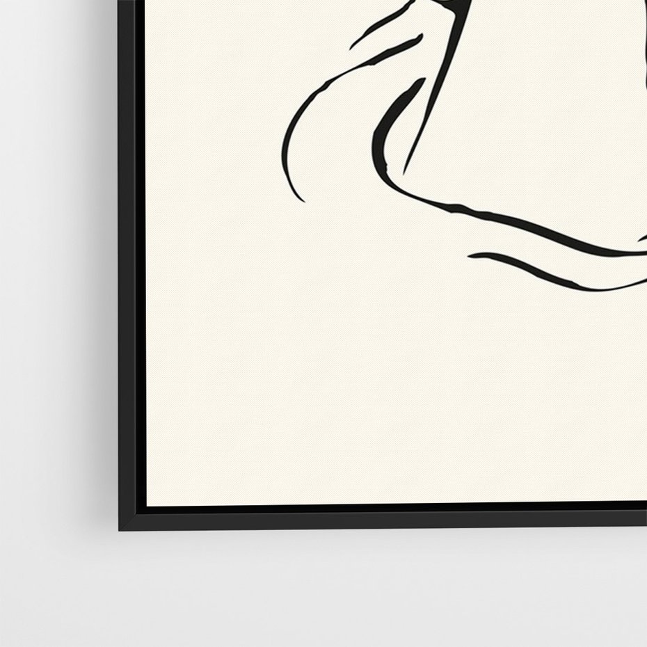 Obraz w ramie 50x70 - Migotliwa Symfonia - kobieta akt, minimalizm - rama czarna