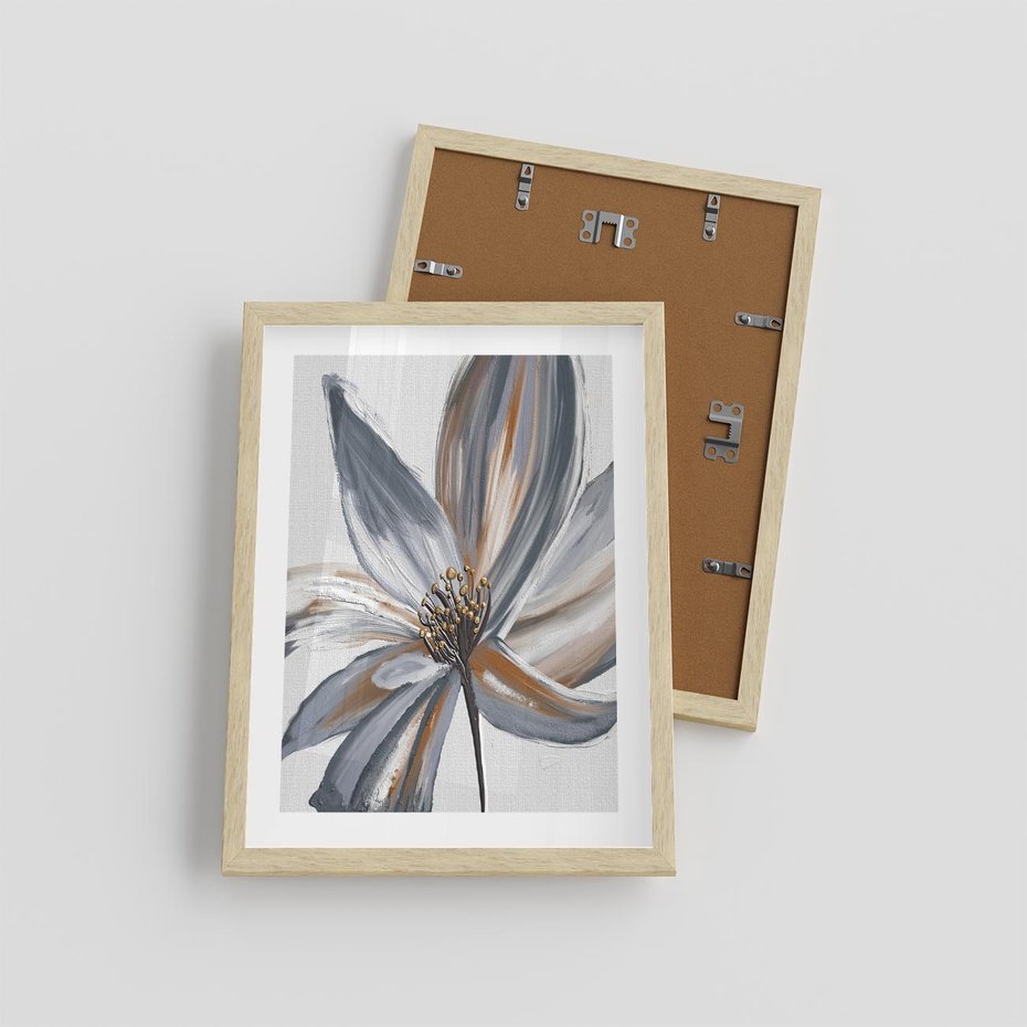 Plakat w ramie 30x40 - Olejne kwiaty - wyraz emocji - kwiaty, malowane - rama drewno