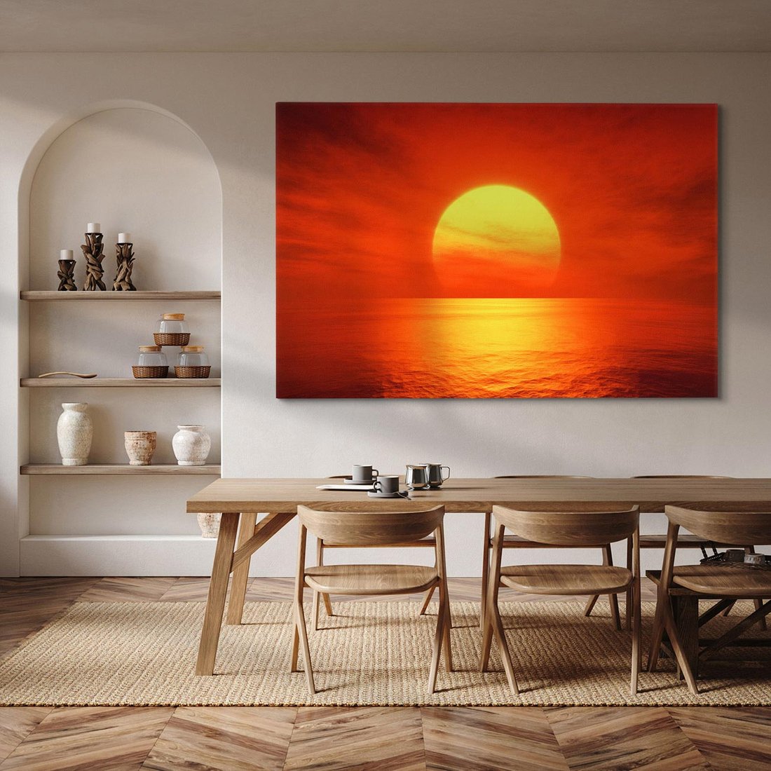 Obraz na płótnie 70x50 - Słońce nad morzem - słońce, morze