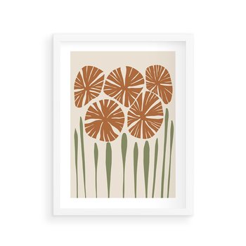 Plakat w ramie 40x50 - Akwarelowe Echa Przyrody - kwiaty, nowoczesny plakat - rama biała