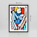 Plakat w ramie 50x70 - Kolory Na Czerni - abstrakcyjne formy, komiksowy styl - rama czarna
