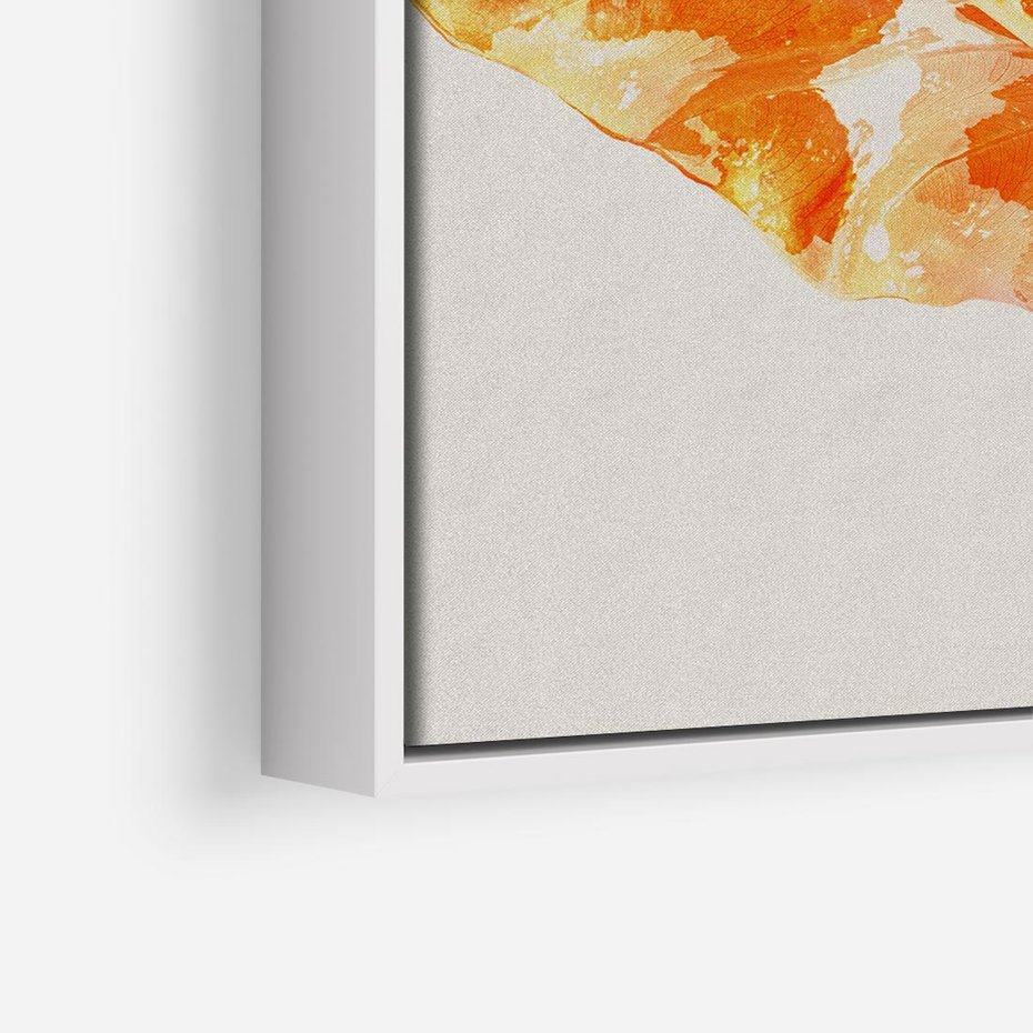 Obraz w ramie 50x50 - Energetyczne Indygo - retro, tropikalne liście - rama biała