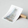 Plakat bez ramy 30x40 - Niebieskie Schody Santorini - stare kamienne schody, niebieskie schody
