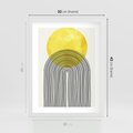 Plakat w ramie 30x40 - Słoneczne Odbicia - geometria, żółte koło - rama biała