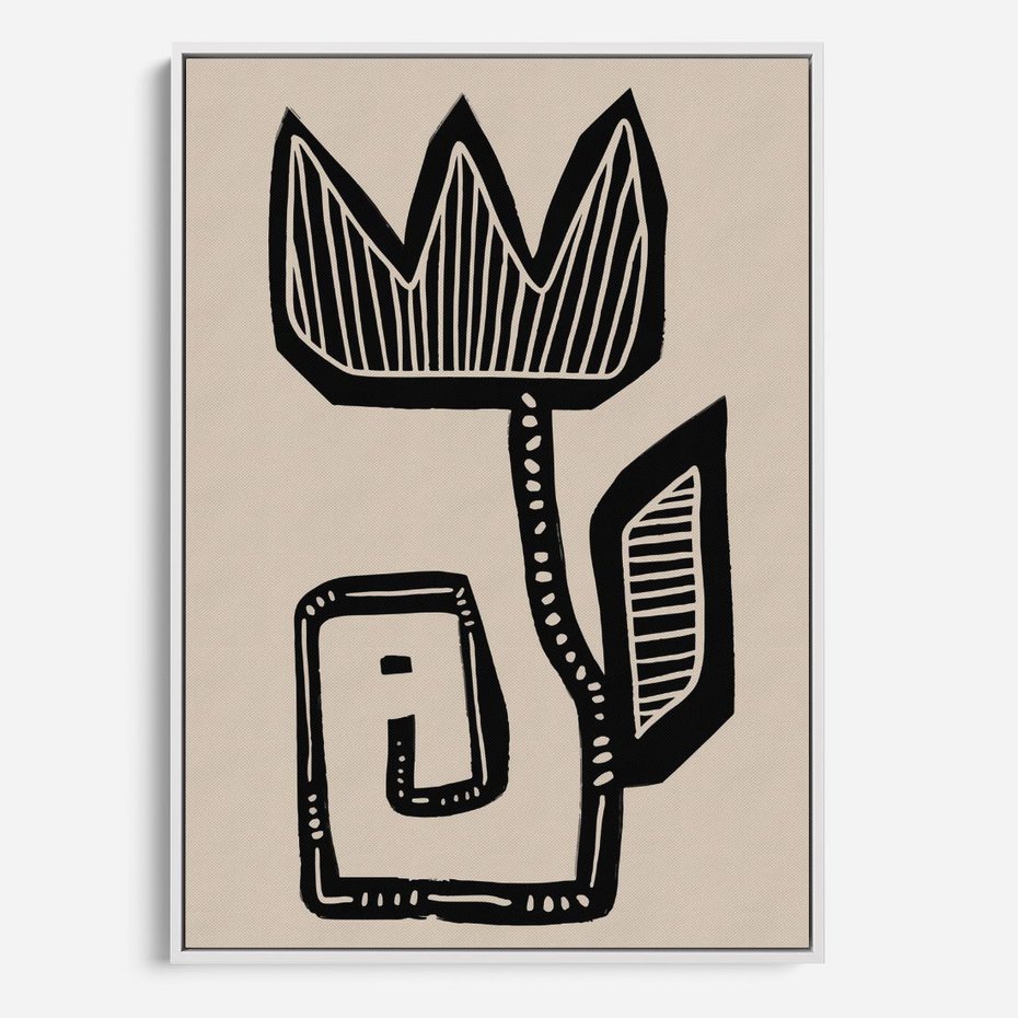 Obraz w ramie 70x100 - Migotliwa Symfonia Kwiatu - kwiat, nowoczesna grafika - rama biała