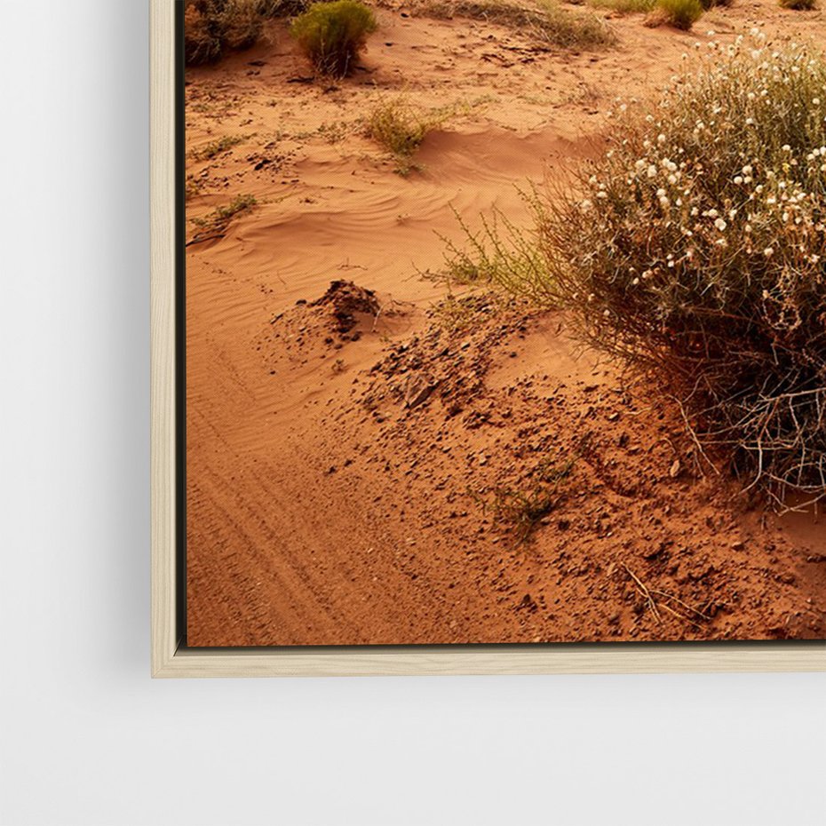 Obraz w ramie 80x120 - Pejzaż pustynnego kanionu - pustynia, kanion - rama drewno