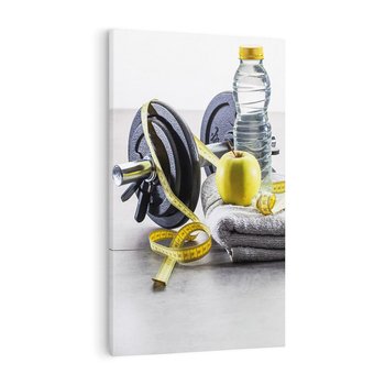 Obraz na płótnie 80x120 - Energiczna Fitnessowa Pasja - siłownia, fitness