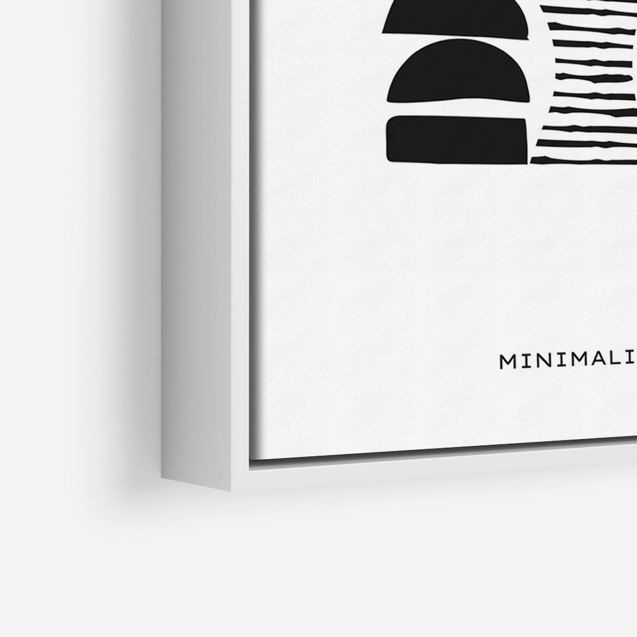 Obraz w ramie 50x70 - Taniec Dziwacznych Kresek - minimalistyczny plakat, czarno biały - rama biała