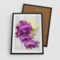 Plakat w ramie 50x70 - Relaksujące spa w otoczeniu orchidei - spa, świece - rama czarna