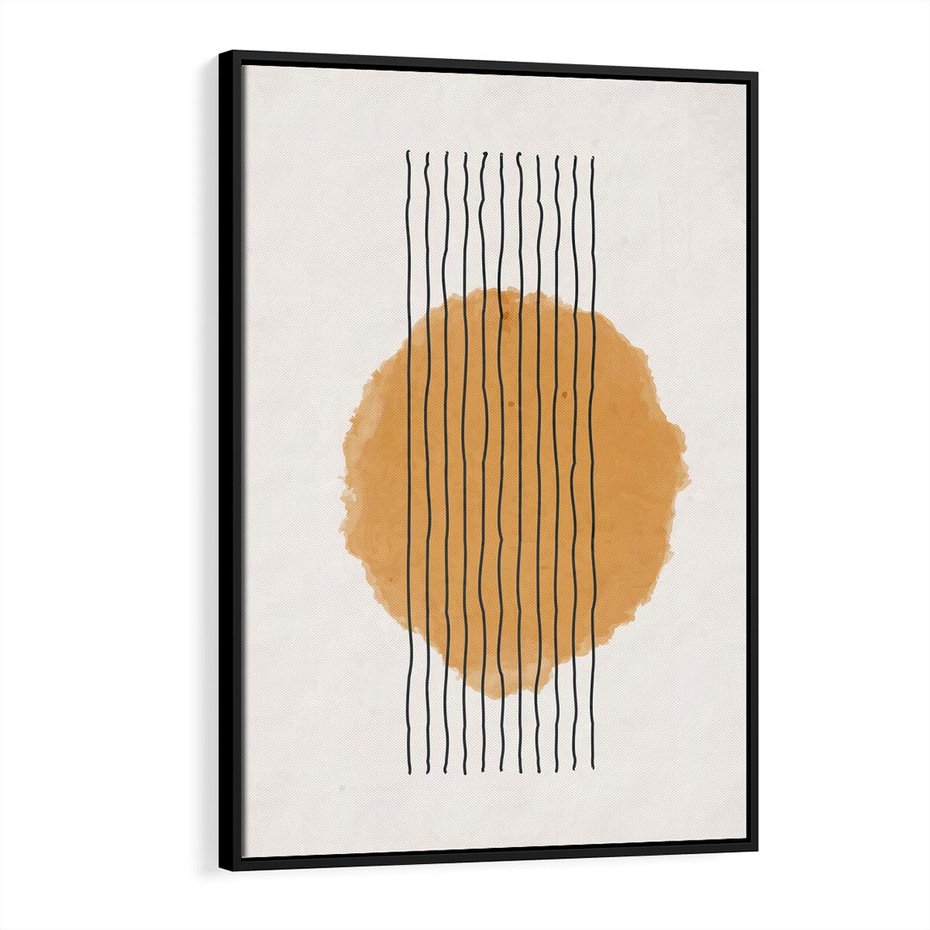 Obraz w ramie 70x100 - Taniec Emocji - abstrakcyjne akwarelowe plamy, nieregularne kreski - rama czarna