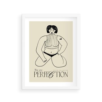 Plakat w ramie 30x40 - Refleksje Przejmujących Myśli - rysunek, plakat - rama biała