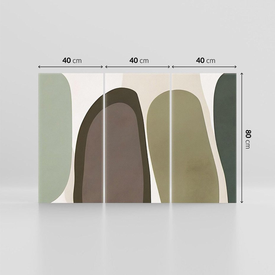 Obraz na płótnie 120x80 - Fale w Zieleni - abstrakcyjne kształty, zgaszona zieleń