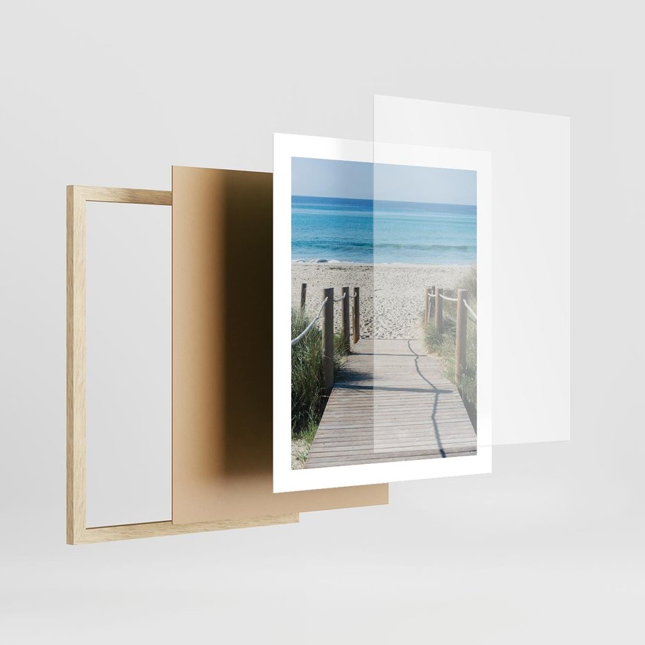 Plakat w ramie 40x50 - Żywa Natura - plaża, morze - rama drewno