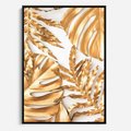 Obraz w ramie 70x100 - Monstera Złote Liście - monstera, złote - rama czarna