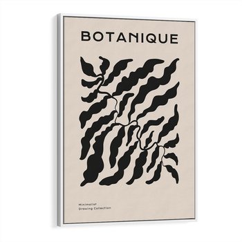 Obraz w ramie 50x70 - Księga Odbić - abstrakcyjne liśćie, roślinne motywy - rama biała