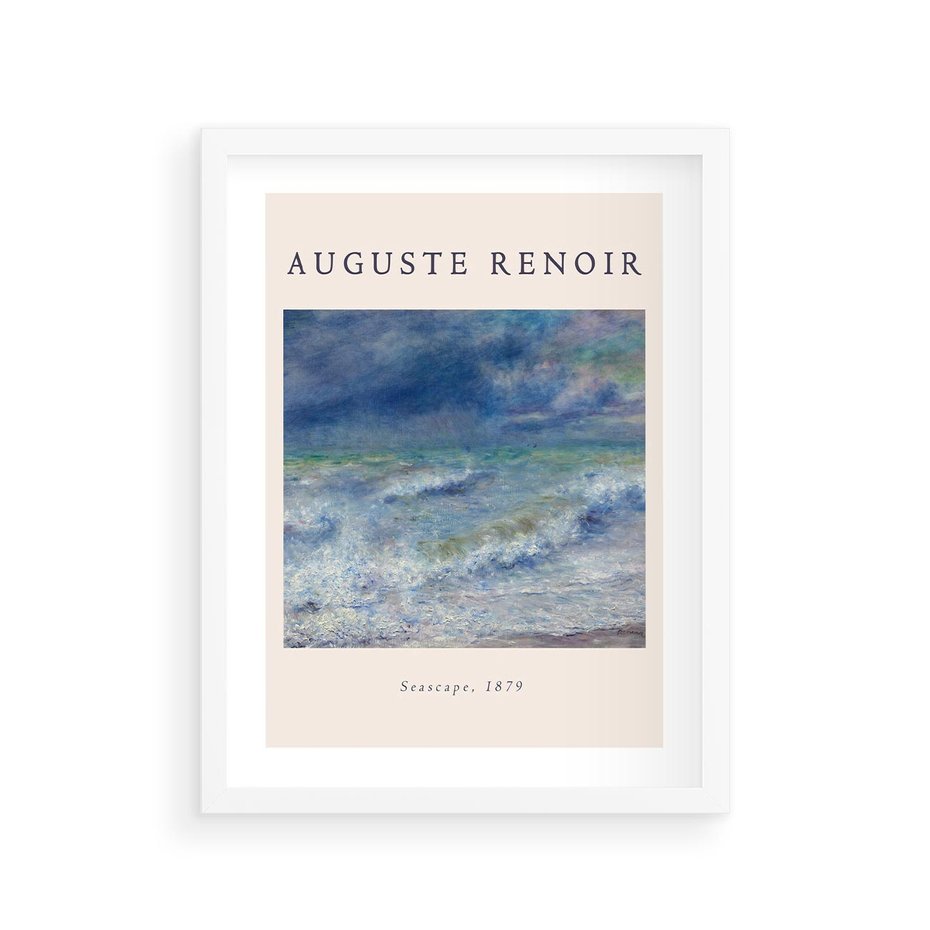 Plakat w ramie 30x40 - Auguste Renoir: Plakat z Pięknem Morza - auguste renoir, reprodukcja - rama biała