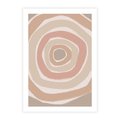 Plakat bez ramy 50x70 - Roztopione Granice - abstakcyjne koła, delikatne odcienie beżu