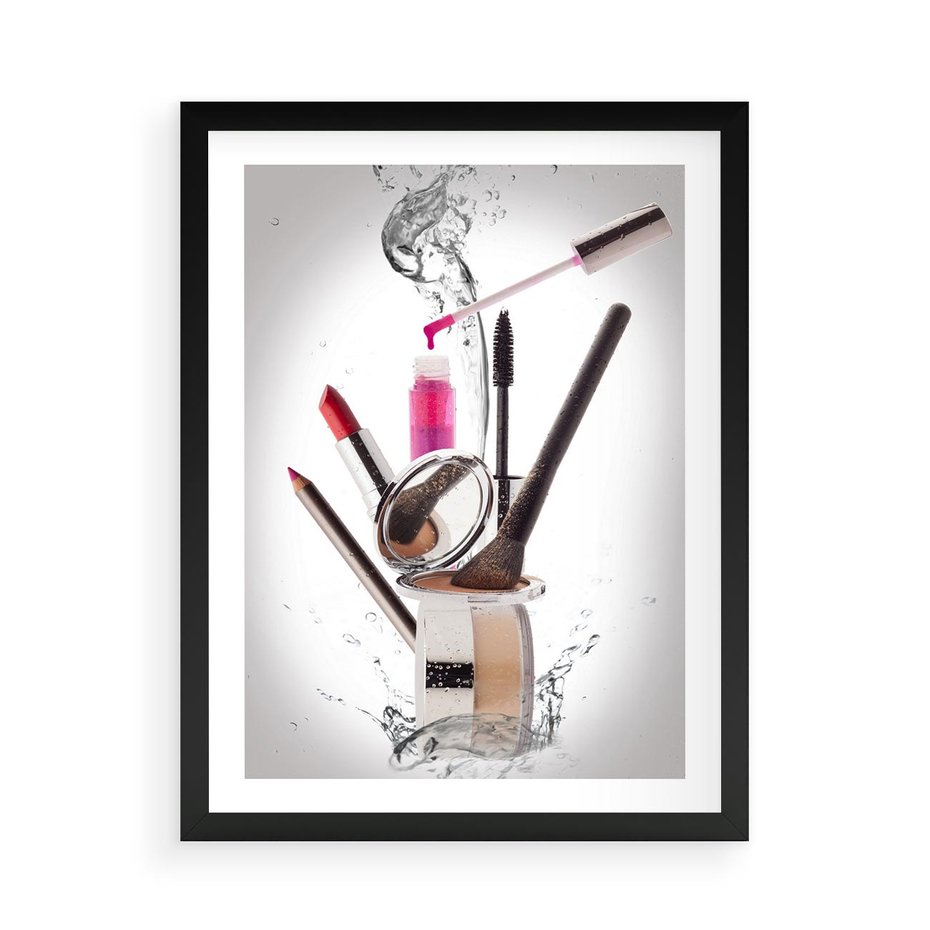 Plakat w ramie 50x70 - Moda, makijaż i relaks - moda, makijaż - rama czarna