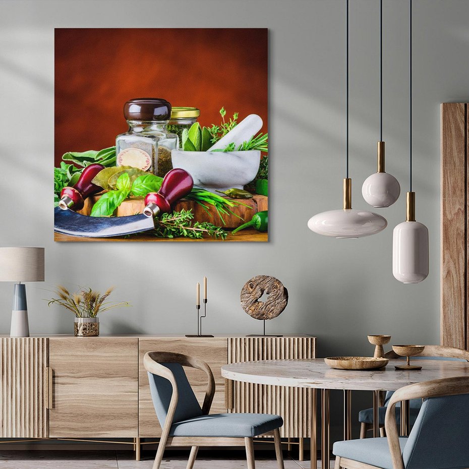 Obraz na płótnie 40x40 - Kulinarna przygoda - do kuchni, przyprawy