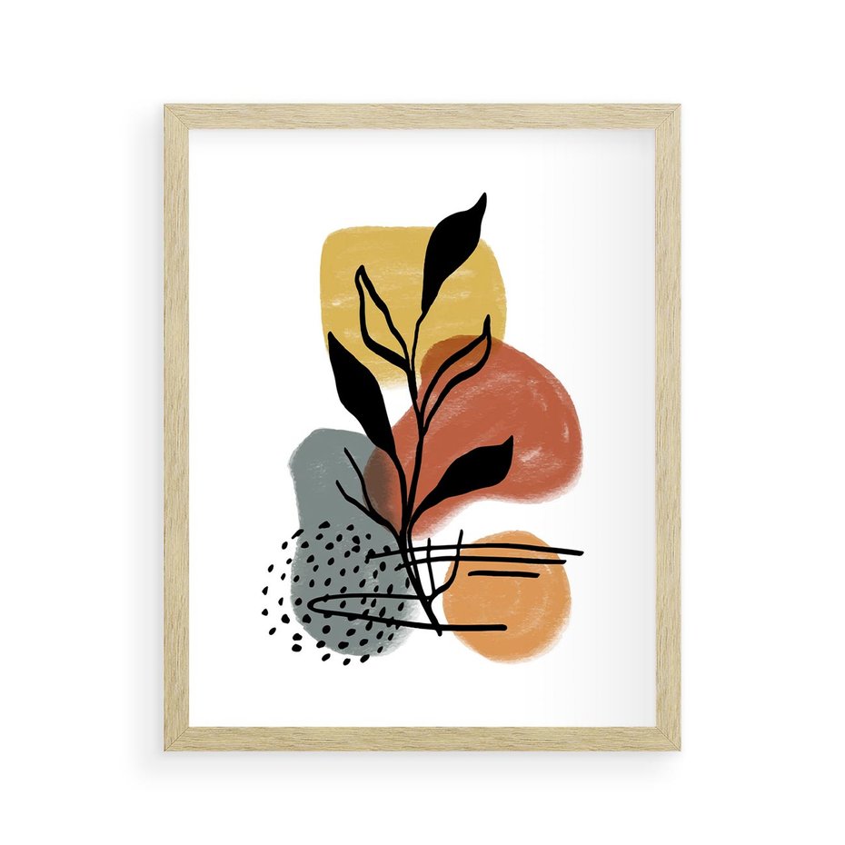 Plakat w ramie 40x50 - Energetyczne Refleksje - abstrakcja, sztuka nowoczesna - rama drewno