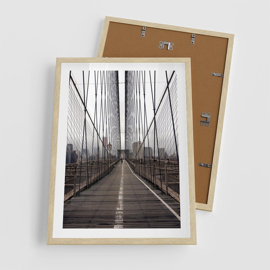 Plakat w ramie 50x70 - Nowoczesna Linia - most, nowoczesna - rama drewno