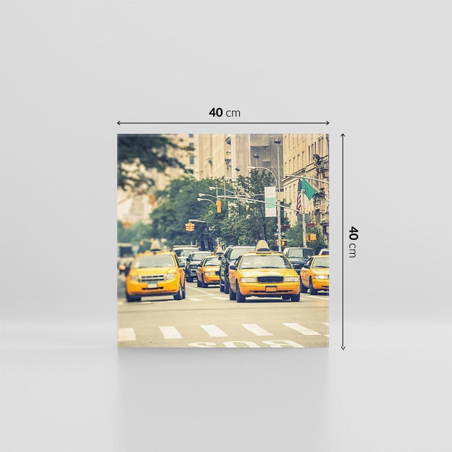 Obraz na płótnie 40x40 - Miasto Taksówek - taksówki, miasto