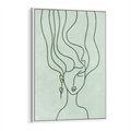 Obraz w ramie 80x120 - Spokojne Objęcia Natury - abstrakcja, zielony szkic - rama biała
