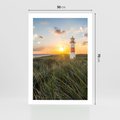 Plakat bez ramy 50x70 - Magia latarni przy zachodzie - latarnia, zachód