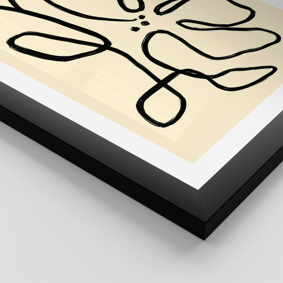 Plakat w ramie 50x70 - Zaklęte Aberracje - abstrakcyjna sztuka, przypominająca kwiat - rama czarna